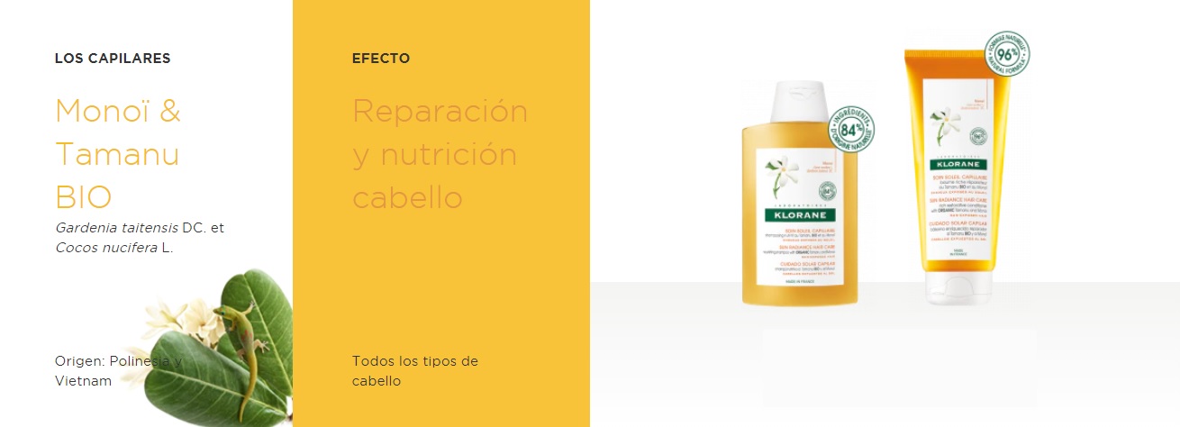 Klorane Champú Solar Nutritivo al Tamanu BIO y al Monoï