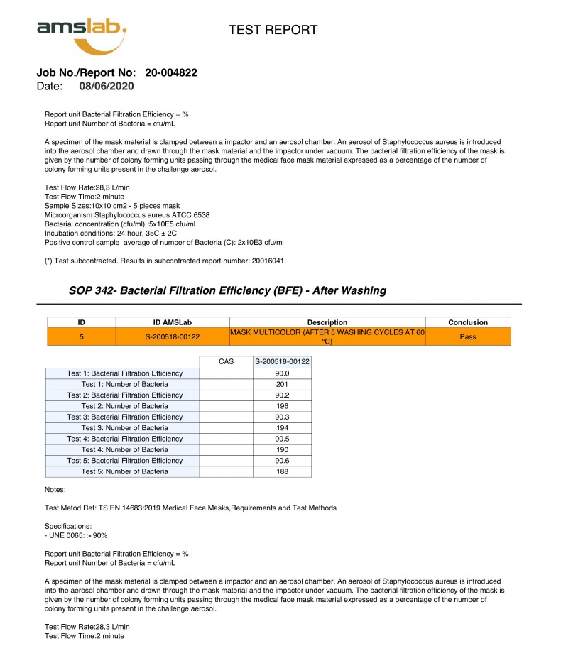 labable mask for children r40 laboratory report