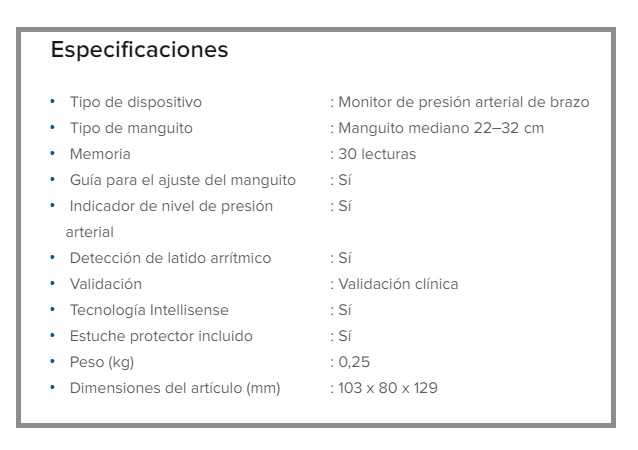 MONITOR DE PRESION ARTERIAL DE BRAZO OMRON M2 1 UNIDAD