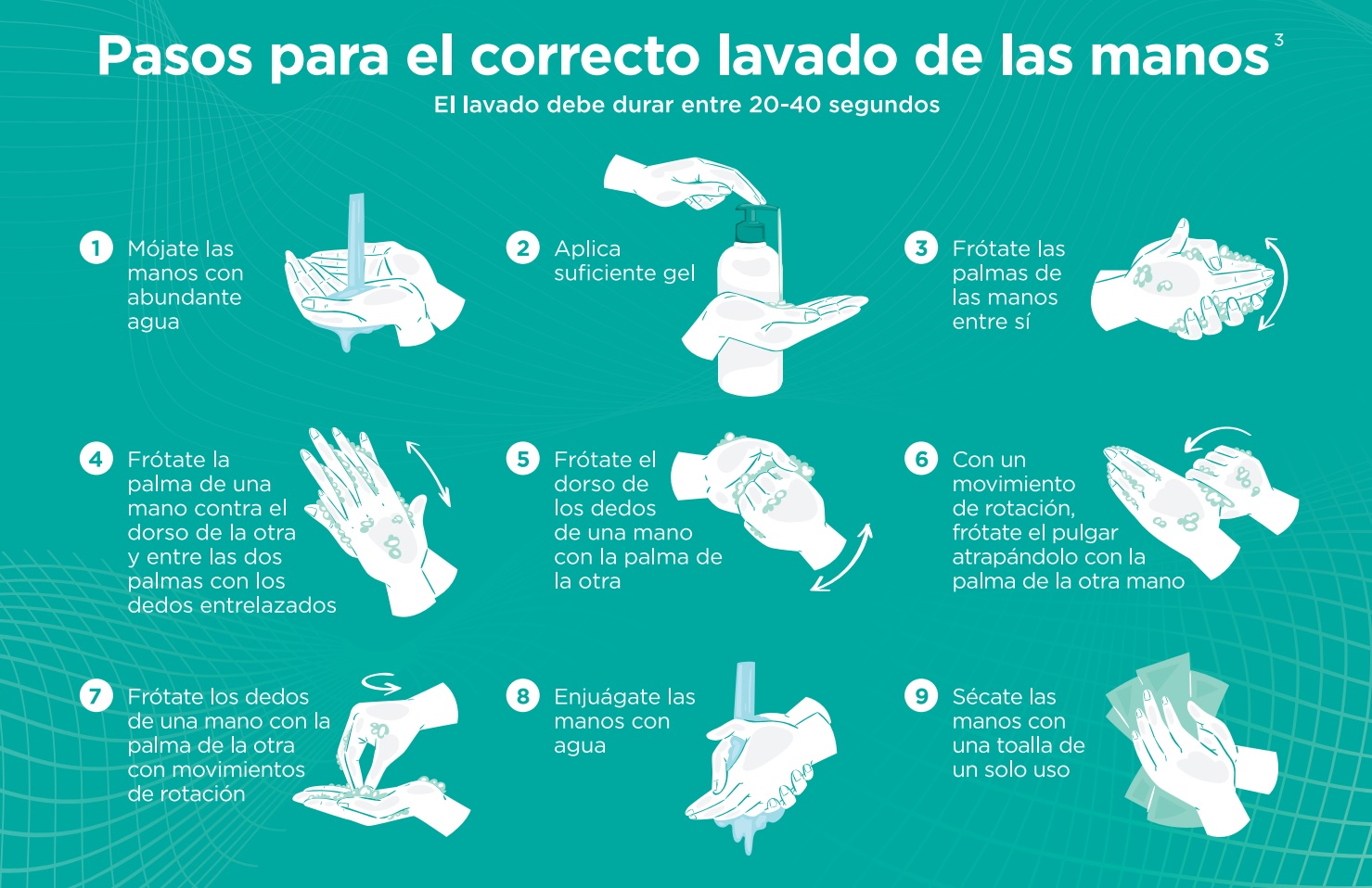Instrucciones de como lavarse las manos