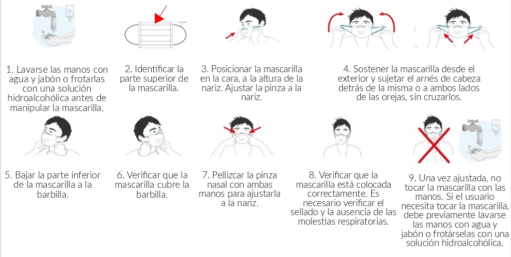  Mascarilla Transparente Homologada Reutilizable Niños (6-9 años) Blanca - INCA Instrucciones de Uso