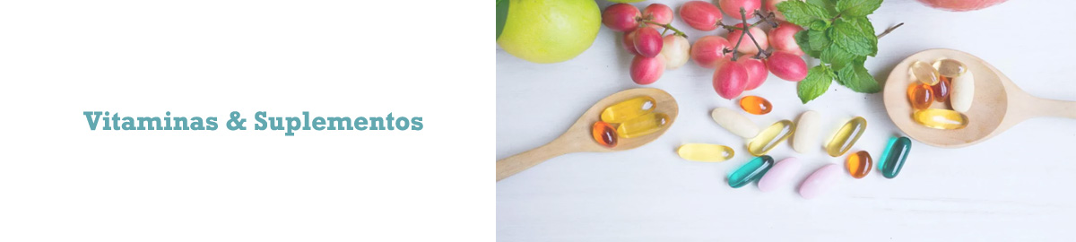 Vitaminas y suplementos para la salud Banner